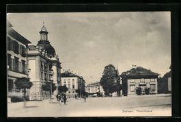 AK Herisau, Poststrasse mit Cafe Tiger