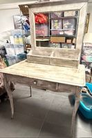 Antiker Shabby Chic Tisch mit Spiegel, Vintage