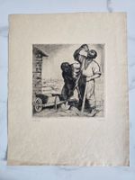 Radierung "Arbeiter" von Salomon Sigrist