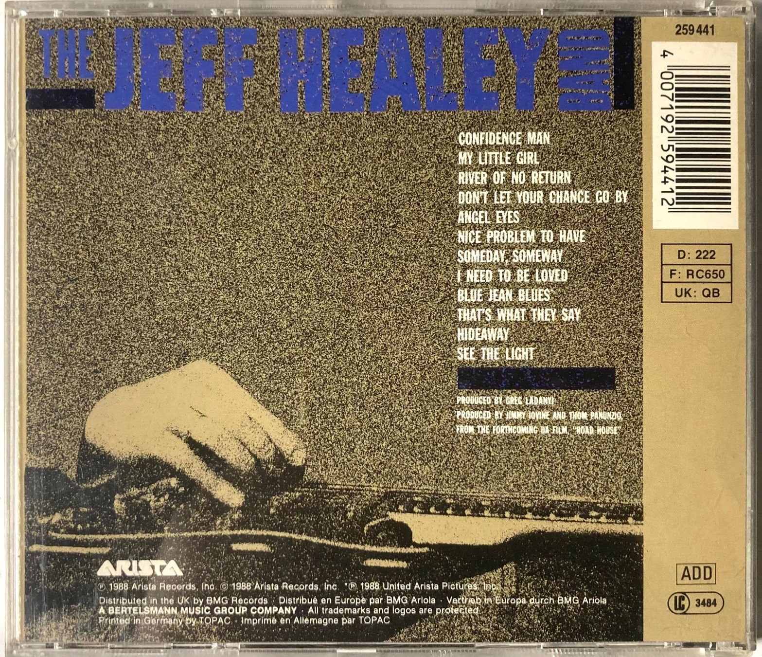 CD: THE JEFF HEALEY BAND - SEE THE LIGHT – Usato da Poliez-Pittet venduto da Newtown-Records 1
