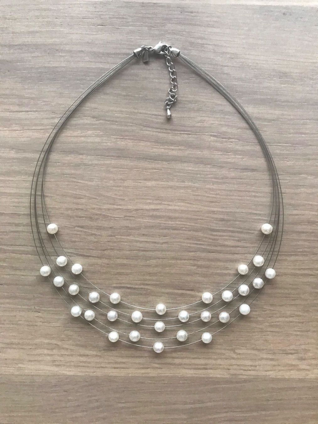 Perle (finte): Schöne Perlenkette Modeschmuck – Usato da Zürich venduto da Swissair1234