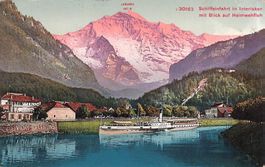 Interlaken (BE) Schiffahrt auf der Aare mit Jungfrau