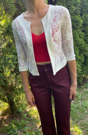 Chic Giacca di pizzo bianca - Elegante e leggeratg S/M