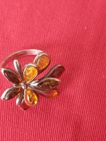Bague en argent et perles d'ambre de Russie