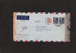 Zensur Flugpost Zürich - USA , 8.IV.1944 , SBK 2 x Nr.250
