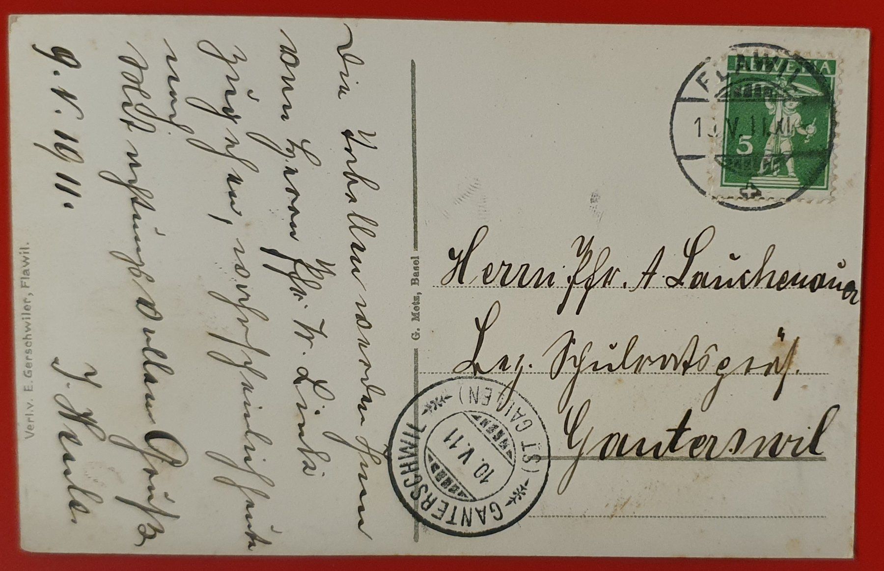 Cartoline postali: Flawil 1911 - Evangelische Kirche – Usato da Kreuzlingen venduto da Rschweiz1 1