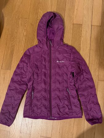 Veste d'hiver Columbia, violette, chaude et légère, XS