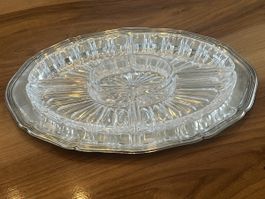 Vintage Servierplatte mit Glasschalen