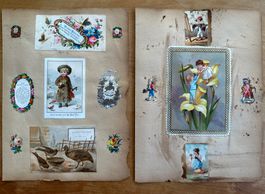 10 Seiten antike Oblaten Bilder ca. 1890 135 Jahre alt Weihn