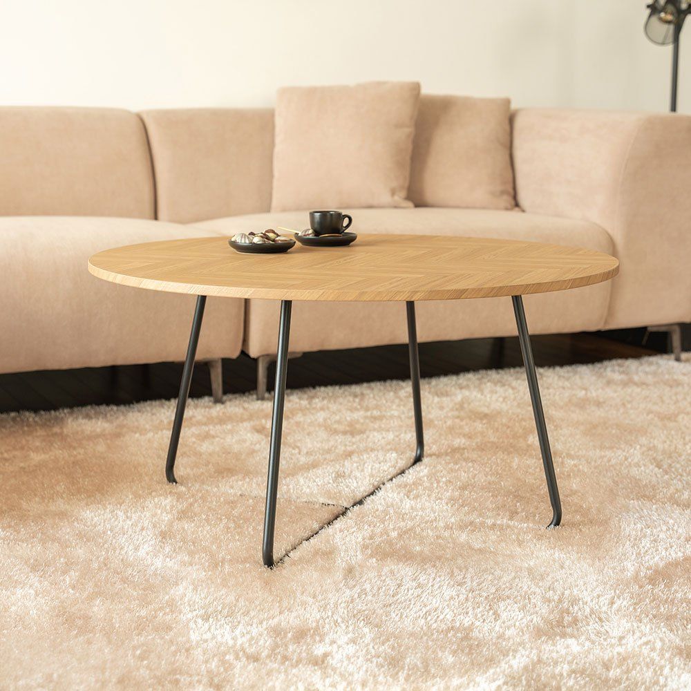 Tische: Couchtisch Rund NOVA - Fishbone Oak – Neu und originalverpackt aus Wallenwil von toesstal-vertrieb 2