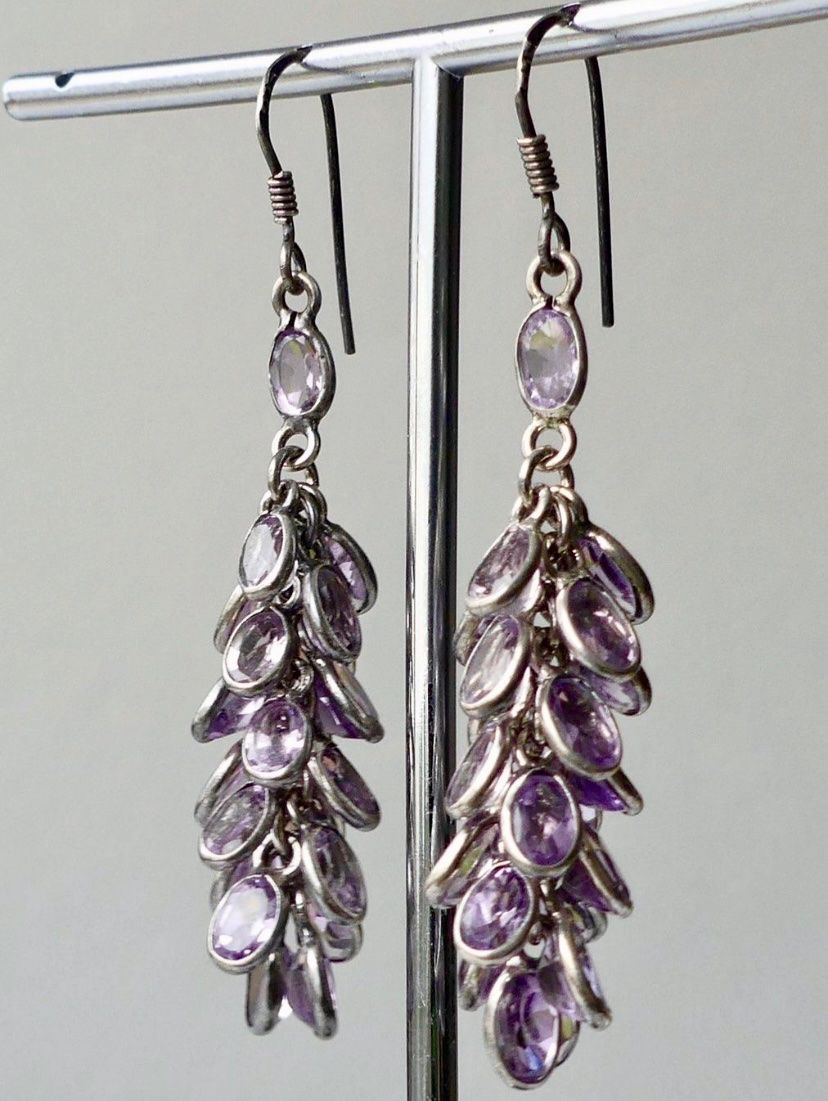 Orecchini pendenti & Orecchini a lobo: Ohrhänger Silber 925 mit Amethysten – Usato da Matten b. Interlaken venduto da kero71
