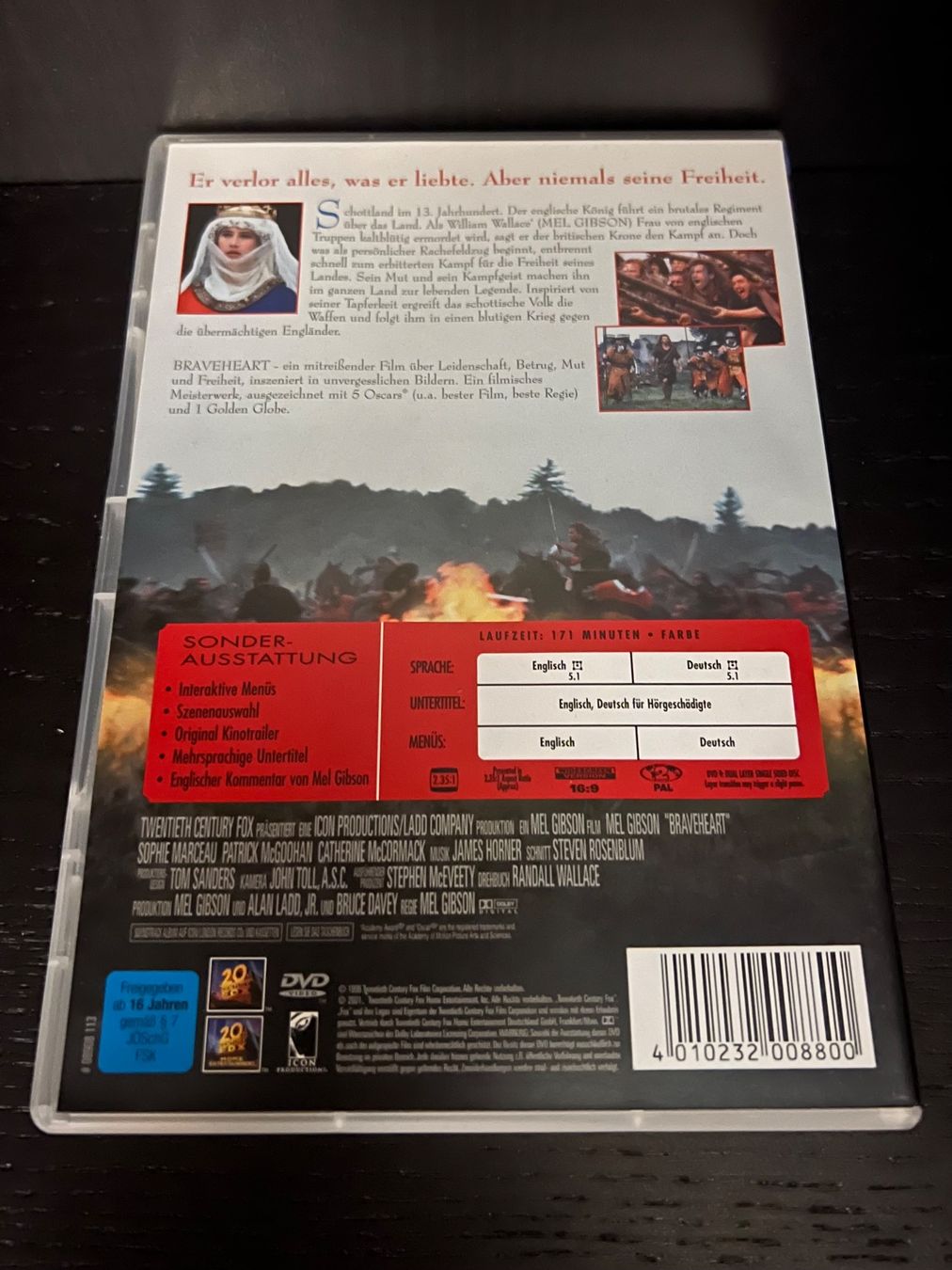 Tutti i DVDs: Braveheart DVD mit Mel Gibson – Usato da Zürich venduto da rigani 1