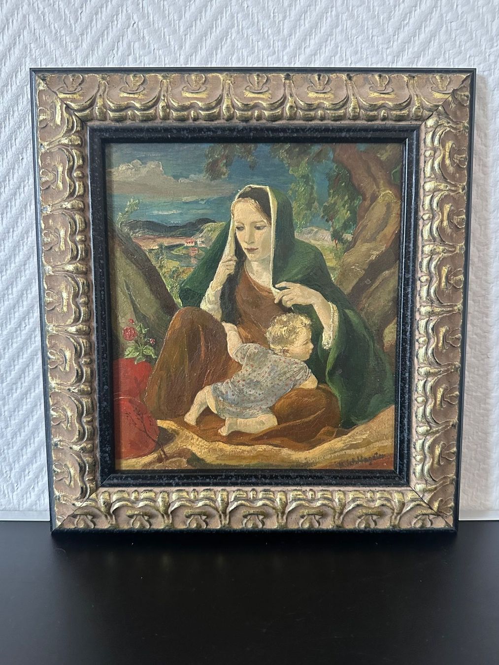 Gemälde: Oelbild Karl Schlageter, " Mutter mit Kind" gerahmt – Gebraucht aus Amriswil von Bully2013