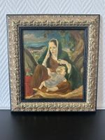 Oelbild Karl Schlageter, " Mutter mit Kind" gerahmt