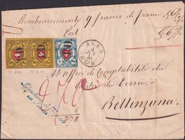 1851, Rayon-Brief von BERN: "LÉGATION de FRANCE en SUISSE"