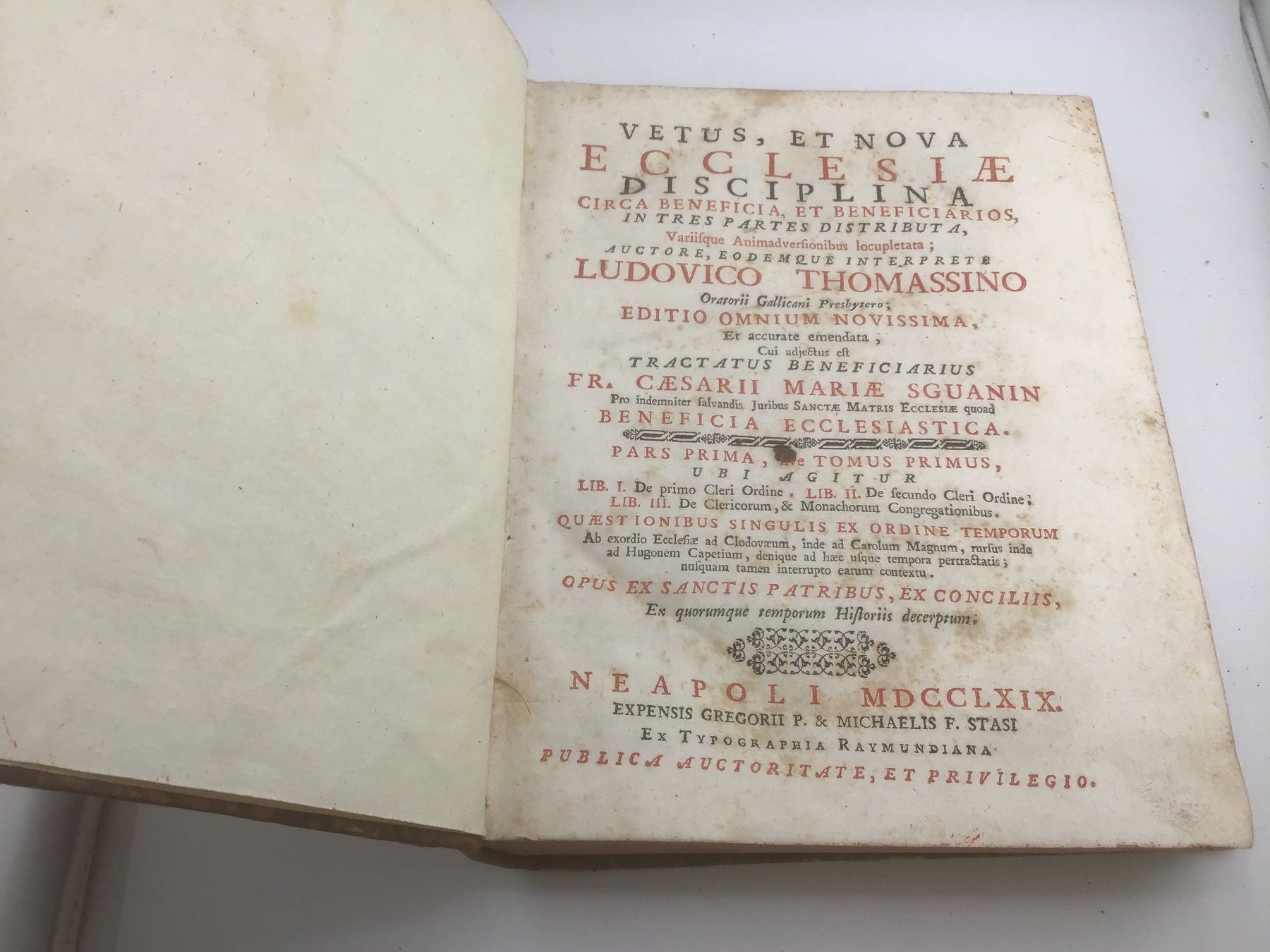 Libri: Vetus, Et Nova ECCLESIASTICA  DISCIPLINA 1769 – Usato da Nods venduto da loredana18 8