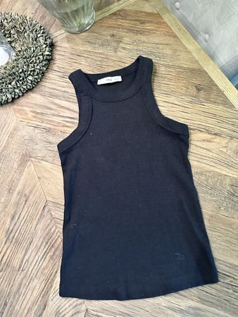 Mango Top schwarz Rippstrick Grösse XS guter Zustand