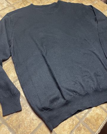 Glamour Maglione uomo lana merino seta nero tg58