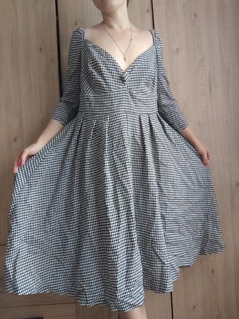 Unique Vintage Houndstooth Dress - Size 1XL/16
