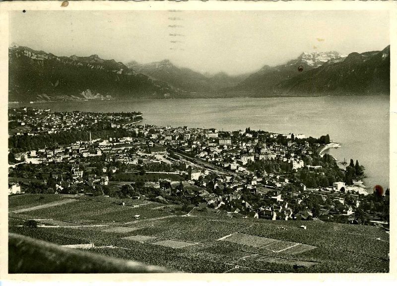 Cartoline postali: Vevey - vue générale + 1935 – Usato da Emmenbrücke venduto da teestube