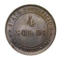 Stato Pontificio, 4 Soldi / 20 Centesimi 1868