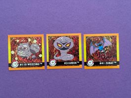 Artbox Pokémon 1999 Sticker Weezing, Arbok & Zubat