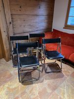 4 Arben Klappstühle Leder schwarz Chromgestell