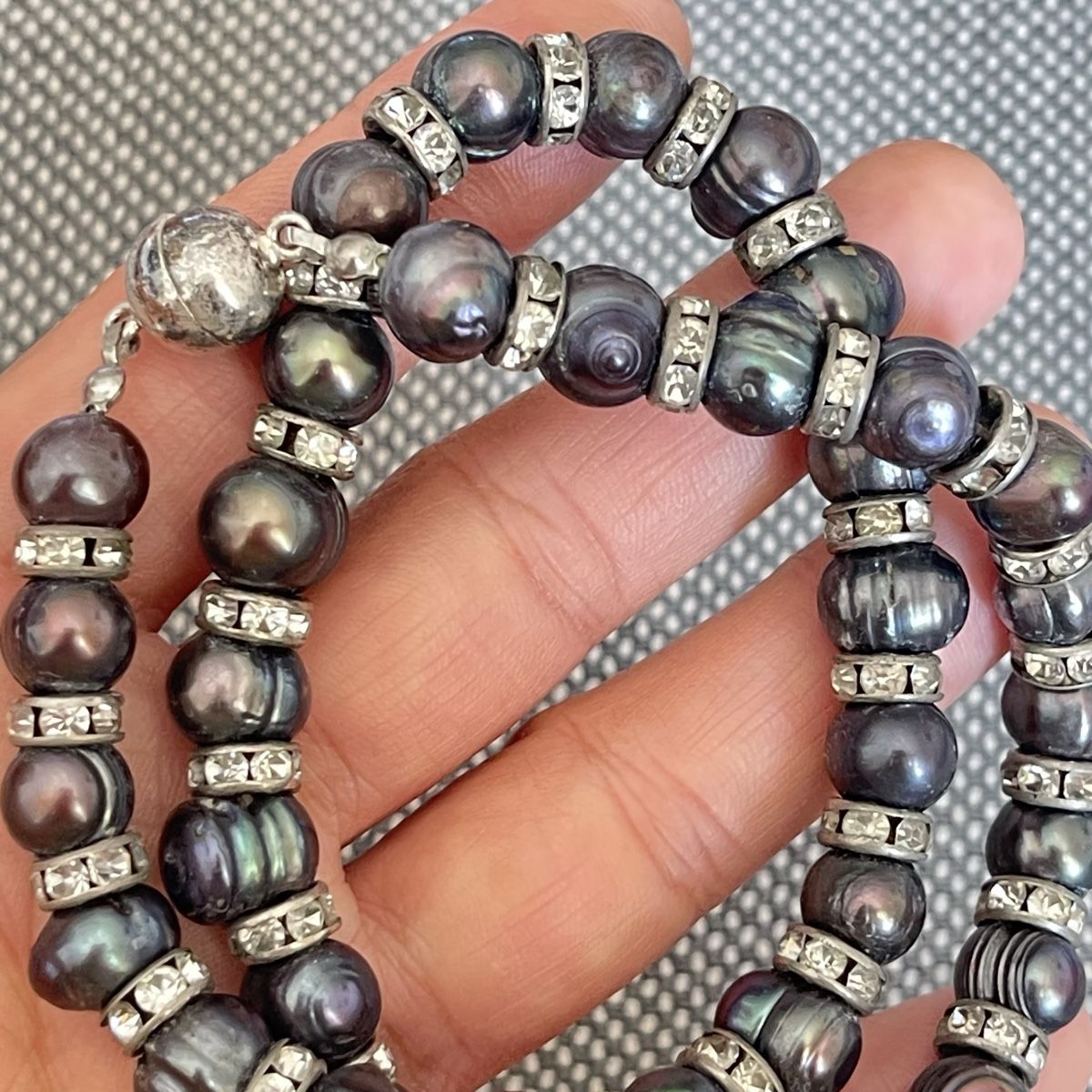 Ketten: Vintage schwarze Perlenkette mit 925 Silberverschluss – Gebraucht aus Bern von dek_7bjd 5