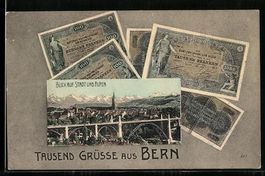 Bern, Orts- und Alpenpanorama mit Geldsc