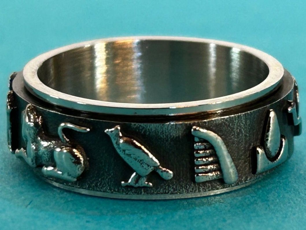 Anelli: Fingerring Edelstahl Glyphen (61) – Nuovo e nell'imballaggio originale da Laufen venduto da Bellavitaboom 1