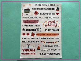 Kerzentattoos - Sticker - Texten für auf Kerzen - Geburtstag