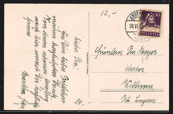 Cartoline postali: AK Andermatt, Ortsansicht gegen Oberalp – Usato da Berlin venduto da bartko-reher 1