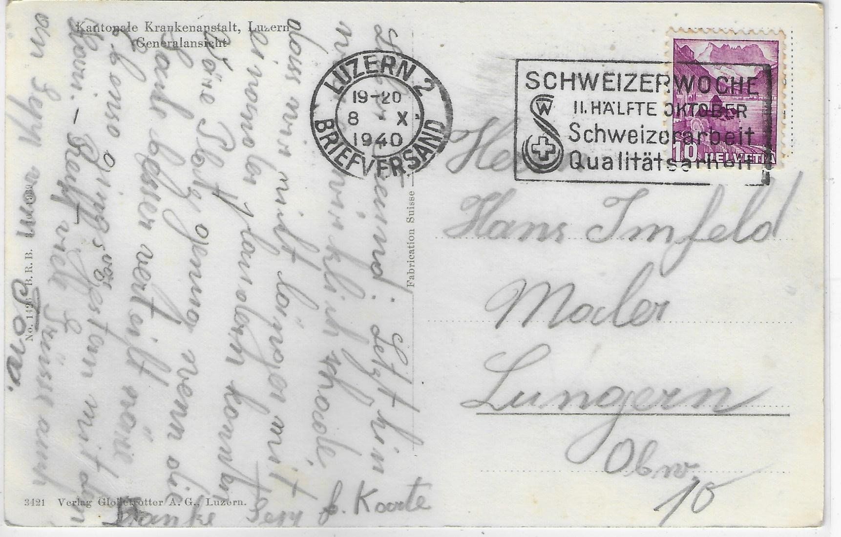 Cartoline postali: Kantonale Krankenanstalt - Luzern – Usato da Ettingen venduto da Kartenplanet 1