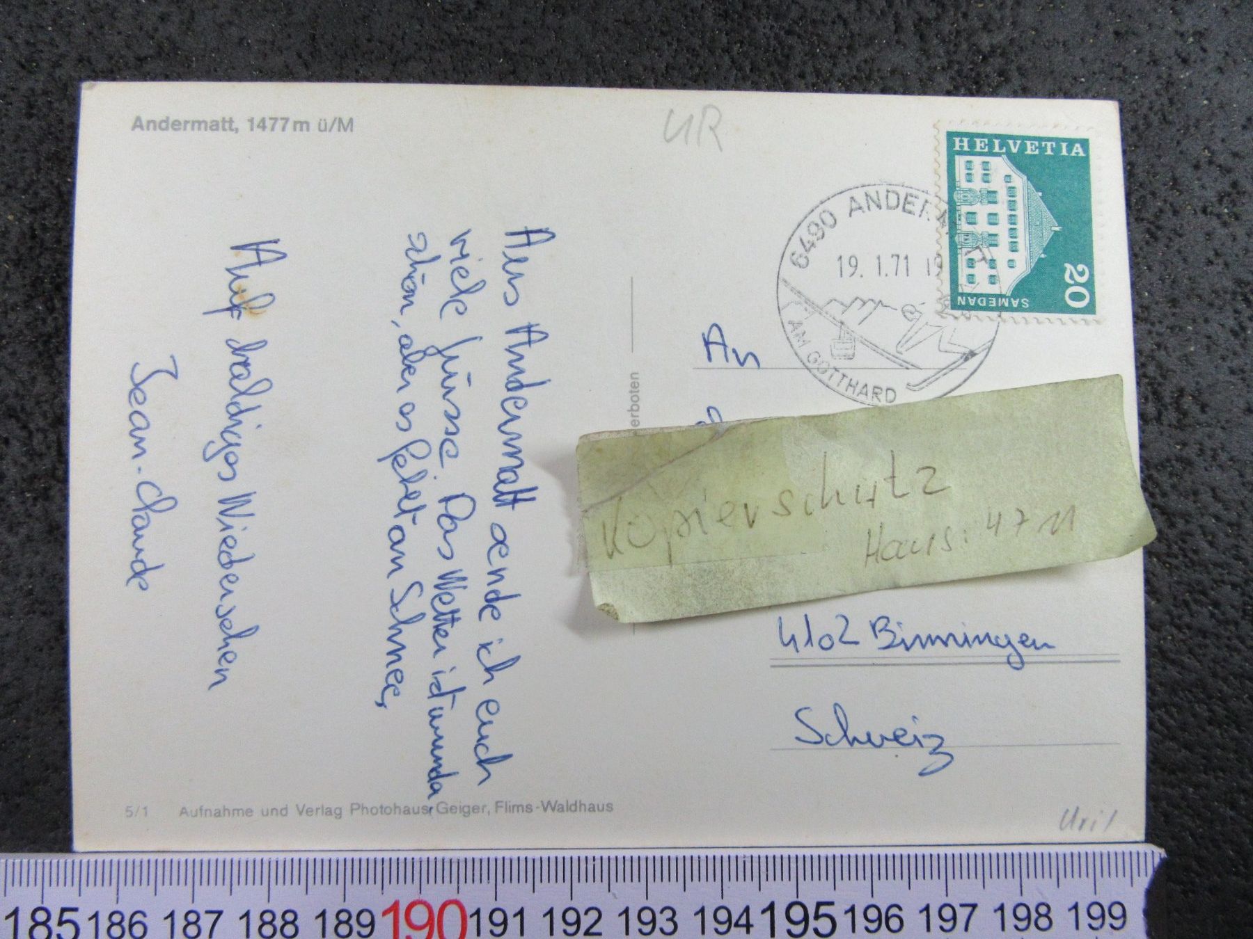 Cartoline postali: ANDERMATT URI AK FO-BAHN SCHWEBEBAHN SCHNEE – Usato da Ettingen venduto da Hausi4711 1
