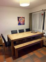 Massivholztisch mit passender Bank