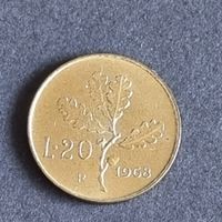 20 Lire 1968 Italie Rare Unz FDC voir description