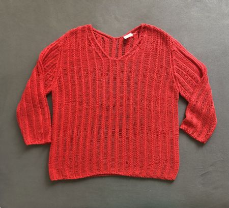 Vintage Sommer Strickpullover rot, Gr. L