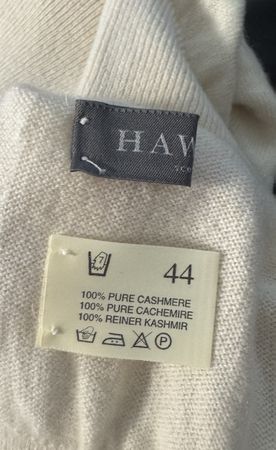 Pullover Marke HAWICO 100% Kaschmir Groesse 44 cremefarben