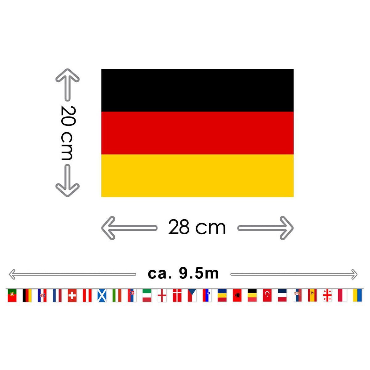 Bandiere: Fahnenkette 24 Länder Flaggen Girlande 9mete – Nuovo (secondo la descrizione) da Kirchdorf AG venduto da Apost008 2