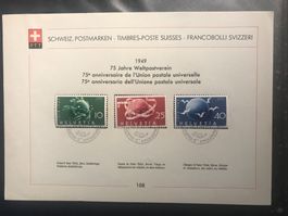 Schweiz PTT-Sammelblatt 1949 75 J. UPU italienisch nr 108