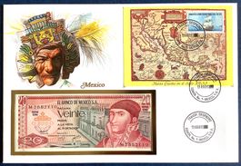 1985 - Mexico Banknoten Brief mit Block Nueva España