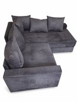 Ecksofa dunkelgrau Stauraum 226 × 180 cm Couch Divano Liege