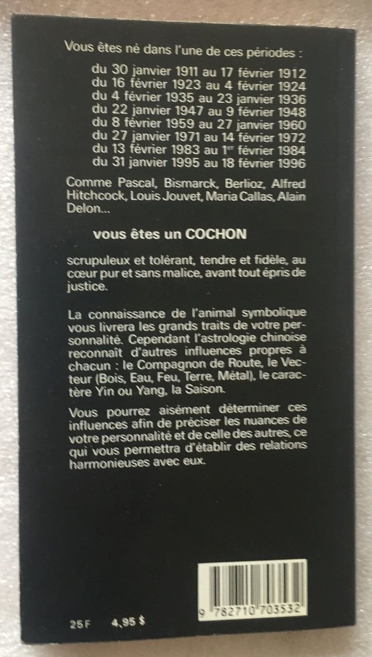 Libri: Astrologie Chinoise - Le Cochon - Michèle Curcio - – Usato da Genève venduto da Cockattoo 1