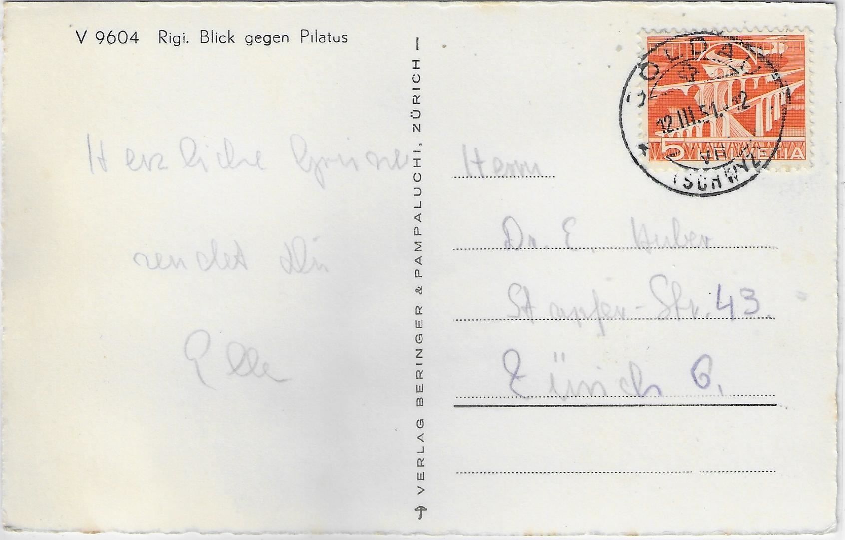 Cartoline postali: Rigi - Blick gegen Pilatus im Winter – Usato da Ettingen venduto da Kartenplanet 1
