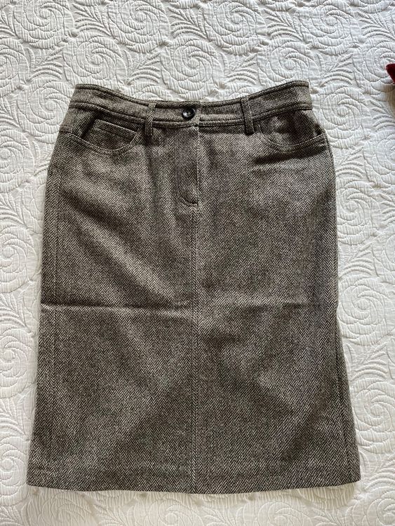 Jupe En Tweed Max Mara Taille 42 – Style A-Line, Couleur Beige