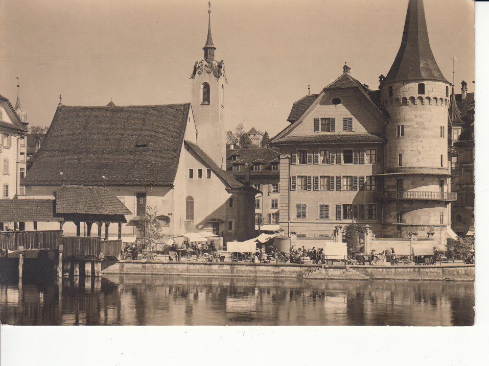 Ansichtskarten: Luzern Markt ca. 1945 – Gebraucht aus Bürglen TG von StampGraf