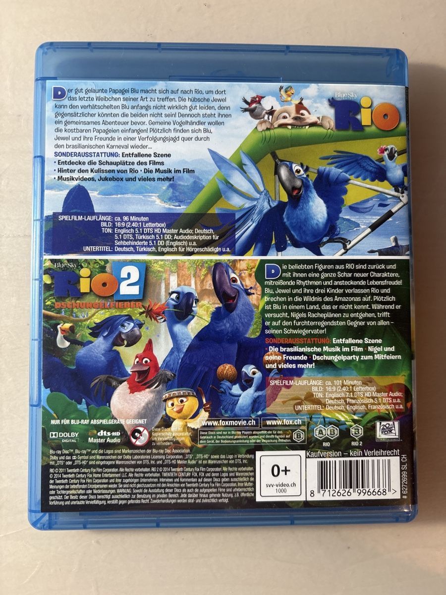 Tutti i DVDs: Blu-ray RIO & RIO 2 - Beide Filme in einem Bundle! – Nuovo (secondo la descrizione) da Ruswil venduto da Slivio_ 1