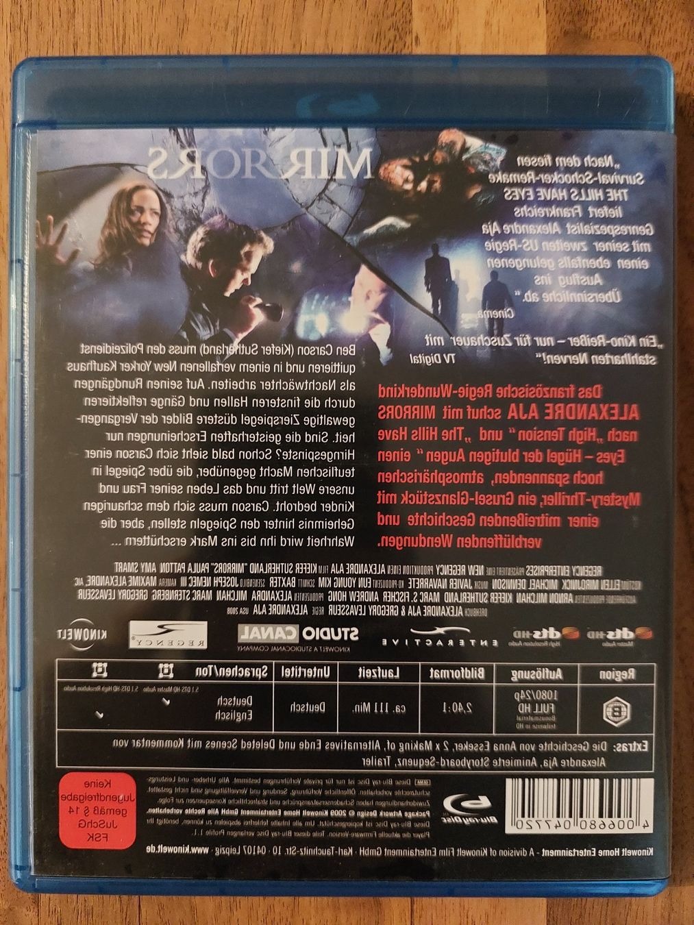 Tutti i DVDs: Blu Ray - Mirrors mit Kiefer Sutherland – Usato da Rheinfelden venduto da FilmAuktion 3