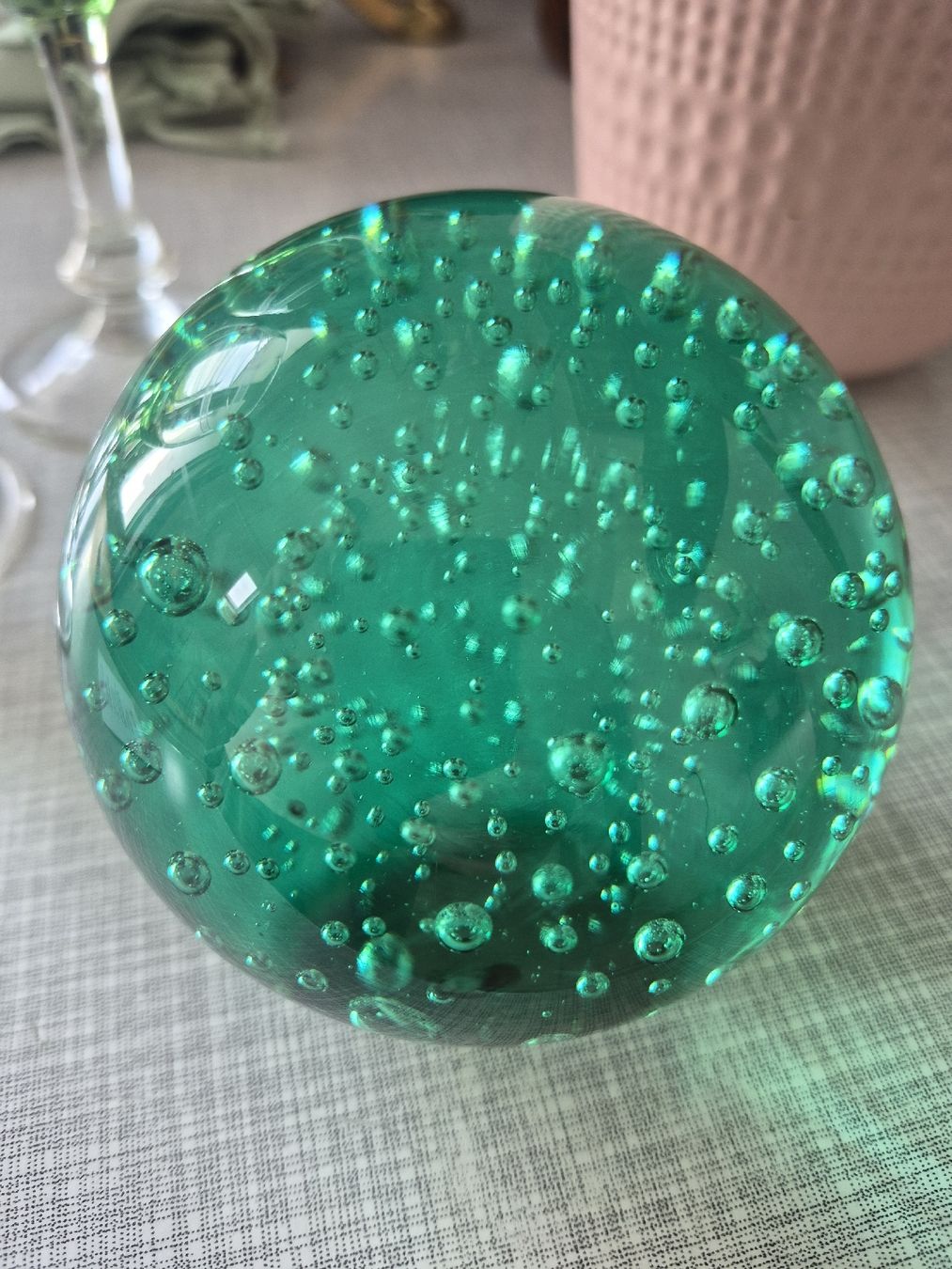Bicchieri: Vintage Glaskugel mit Luftblasen gruen  – Usato da Frauenfeld venduto da mel_2gqy