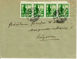 PJ Brief 1935 mit 4er Streifen